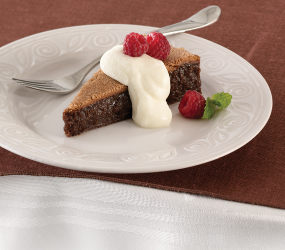 Flourless Chocolate Cake with White Chocolate Mousse